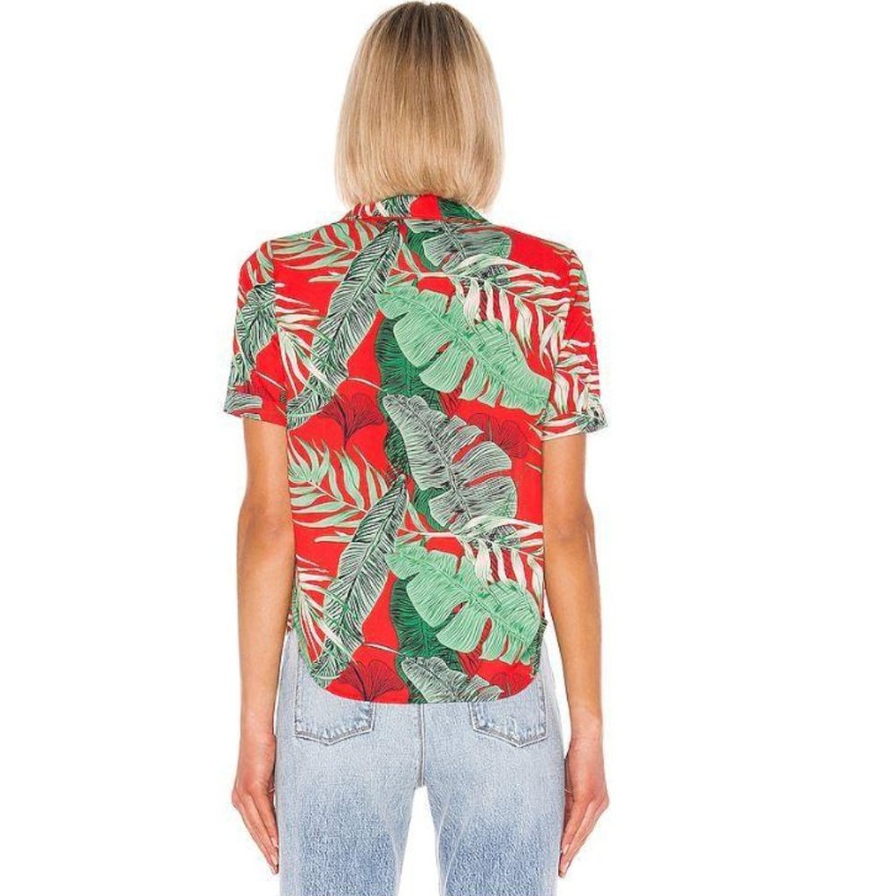NWT R+A Flynn Top in Red Tropical Print Size Large - Picture 5 of 6